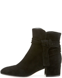 Gianvito Rossi Suede Side Tie 45mm Ankle Boot Black