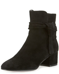 Gianvito Rossi Suede Side Tie 45mm Ankle Boot Black