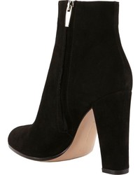 Gianvito Rossi Suede Side Zip Ankle Boots Black