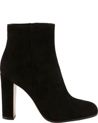 Gianvito Rossi Suede Side Zip Ankle Boots Black Size 75