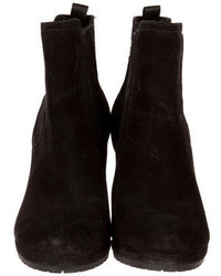Prada Suede Wedge Ankle Boots