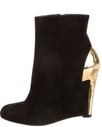 Sergio Rossi Suede Wedge Ankle Boots