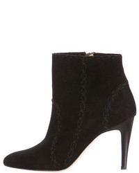 Manolo Blahnik Suede Whipstitched Ankle Boots
