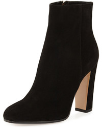 Gianvito Rossi Suede Zip Ankle Boot Black