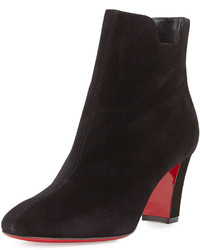Christian Louboutin Tiagadaboot Suede 70mm Red Sole Bootie Black