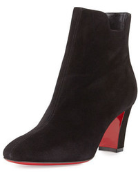 Christian Louboutin Tiagadaboot Suede 70mm Red Sole Bootie Black