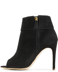 Rupert Sanderson Tinsel Suede Open Toe Ankle Boots
