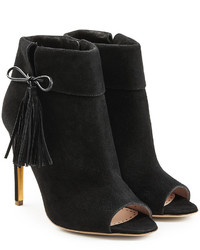 Rupert Sanderson Tinsel Suede Open Toe Ankle Boots
