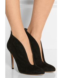Gianvito Rossi Vamp 100 Suede Ankle Boots Black