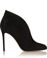 Gianvito Rossi Vamp 100 Suede Ankle Boots Black