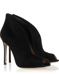 Gianvito Rossi Vamp 105 Suede Ankle Boots Black