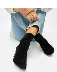 ASOS DESIGN Wide Fit Rubie Leather Sock Boots Suede
