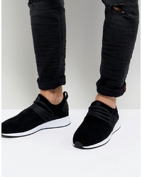 Project Delray Wavey Microfibre Trainers In Black