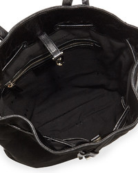 Halston Heritage Suede Drawstring Backpack Black