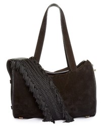 The Row Drum Fringed Strap Suede Bag