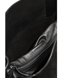 The Row Duplex Tasseled Suede Shoulder Bag Black
