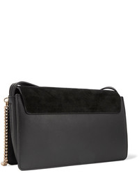 Chloé Faye Small Leather And Suede Shoulder Bag Black