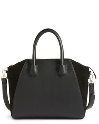 Sole Society Mikayla Faux Leather Suede Satchel Black