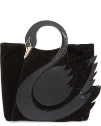 Kate Spade New York On Pointe Swan Suede Leather Handbag