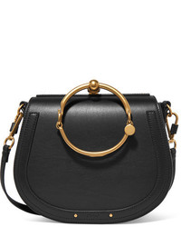 Chloé Nile Bracelet Medium Leather And Suede Shoulder Bag Black
