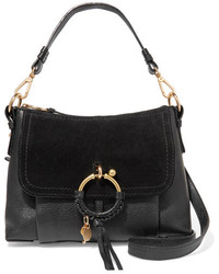 See by Chloe See By Chlo Joan Small Textured Leather And Suede Shoulder Bag Black