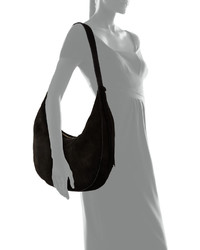 Elizabeth and James Zoe Large Suede Hobo Bag Black