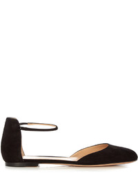 Gianvito Rossi Ankle Strap Suede Flats