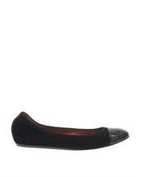 Lanvin Captoe Suede And Leather Ballet Flats