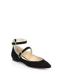 Chloé Chloe Suede Mary Jane Double Strap Ballet Flats