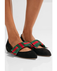 Gucci Ed Suede Point Toe Flats