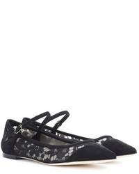 Dolce & Gabbana Lace And Suede Ballerinas