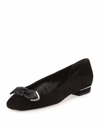 MICHAEL Michael Kors Michl Michl Kors Liza Suede Bow Ballerina Flat Black