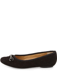Neiman Marcus Suzy Quilted Buckled Flat Black