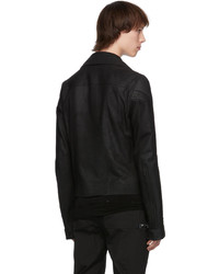 Rick Owens Black Leather Stooges Jacket