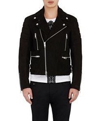 Burberry Xo Barneys New York Suede Moto Jacket Black