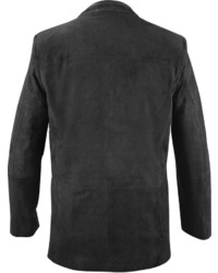 Moreschi Black Suede Blazer Jacket