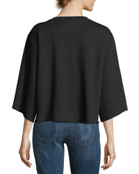 Current/Elliott The Suede Fray Popover Wide Sleeve Cotton Top