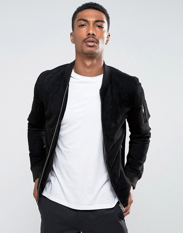 Selected Homme Suede Bomber Jacket, Asos |