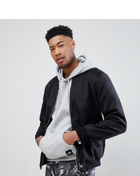 Sixth June Logo Bomber In Black Faux Suede To Asos