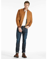 Lucky Brand Suede Bomber Jacket