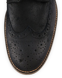 Andrew Marc New York Andrew Marc Hillcrest Perforated Detail Suede Boot Black