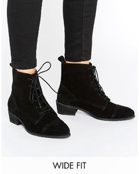 Asos Aurora Wide Fit Suede Lace Up Boots