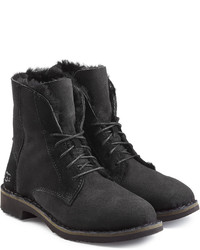 UGG Australia Suede Lace Up Boots With Searling Lining