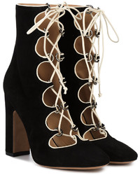 Valentino Black Suede 120 Lace Up Boots