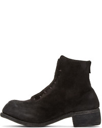 Guidi Black Suede Lace Up Boots