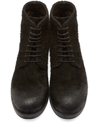 Marsèll Black Suede Lace Up Boots