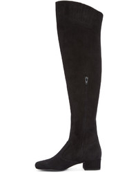 Saint Laurent Black Suede Tall Boots