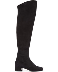 Saint Laurent Black Suede Tall Boots