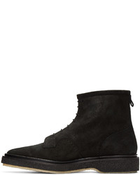 ADIEU Black Waxed Suede Type 22 Boots