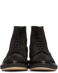 ADIEU Black Waxed Suede Type 22 Boots